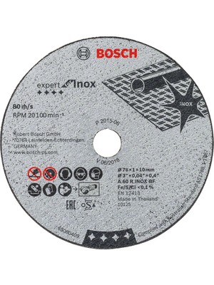 Bosch 76x1x10mm Inox 2608601520 Kesme Diski Paslanmaz Çelik ve Sert Metaller İçin 5'li Paket