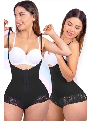 Zerotex Kum Saati Görünümlü Anında Incelten Dantelli Korse Askılı Agraflı Lazer Korse