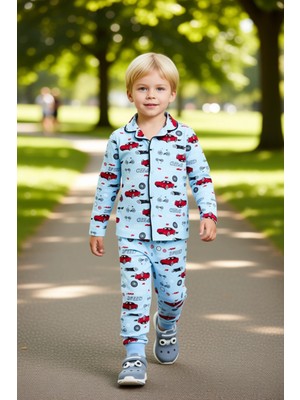 PayBuy Erkek Çocuk Baskılı Uzun Kollu Pijama Takımı Konforlu Geceler Için Ideal Seçim Kaliteli Şık
