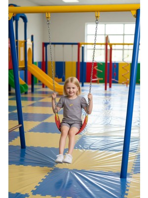 FRM Kız Çocuk Bisiklet Yaka Nakışlı T Shirt ve Esnek Şortlu Pamuklu Takım Kaliteli Şık Rahat