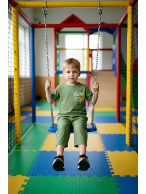 FRM Erkek Çocuk Pamuklu Baskılı T Shirt ve Şort Takımı Kaliteli Şık Rahat  Günlük