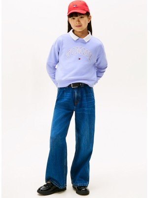 Tommy Hilfiger Baskılı Kız Çocuk Lila Sweatshırt KG0KG08785C5Z