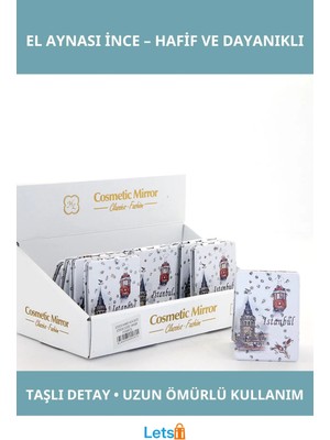 Letsii Taşlı Istanbul Tasarımı Ince El Aynası Şık ve Zarif