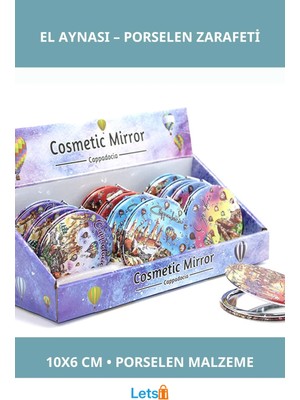 Letsii Yöresel Porselen El Aynası Yuvarlak 10X6 cm Tasarım