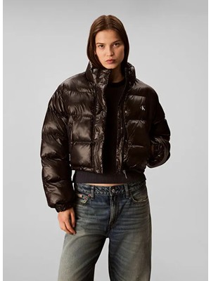 Calvin Klein Parlak Kısa Şişme Kadın Siyah Ceket LV047D504G-UB1