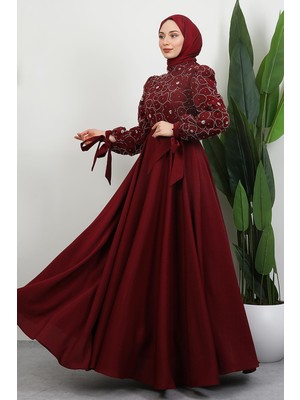 Aybike Prenses Abiye Bordo