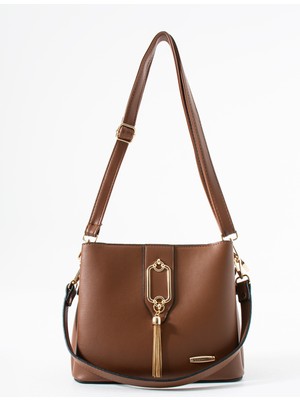 Sanmorris Gold Detaylı 3 Bölmeli Omuz Ve Çapraz Çanta