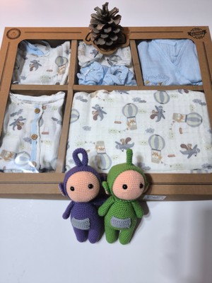 Şimo Butik Kız-Erkek Yeni Doğan Hastane Çıkışı % 100 Organik Pamuk Kutulu 10'lu Full Takım Müslin Balonlu