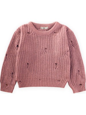 Cigit Selanik Triko Kazak 2-8 Yaş Gül Kurusu