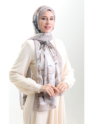 Hanzade Fransız Ipeği Şal 70330-07 Vizon Gri