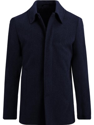 Uki Lacivert Kaşe Kaban