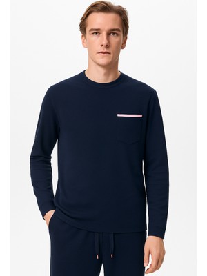 Erkek Silver Cepli Pijama Üstü Lacivert