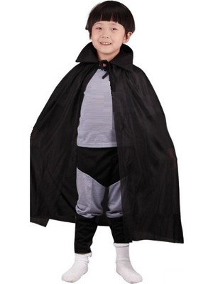 Bsre Siyah Renk Yakalı Çocuk Pelerin