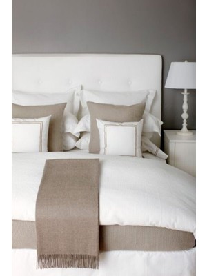 Metinev Çift Kişilik Beyaz ve Bej Pike Takımı