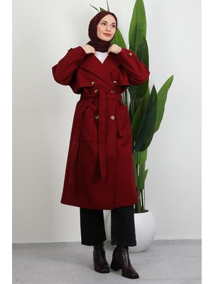 Büyük Cepli Kaban Bordo