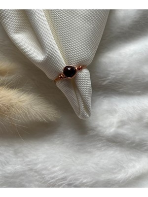 Pel Design Garnet Lal Taşı Ayarlanabilir Bakır Tel Yüzük
