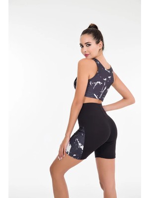 Nightlove Lady Siyah Gri Şortlu Sporcu Takım