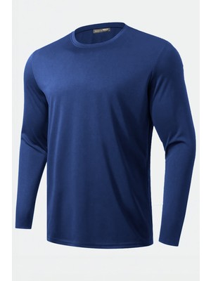 Ghassy Co. Erkek %100 Pamuklu Likralı Esnek Spor Koşu Günlük Antrenman Uzun Kollu Penye T-Shirt