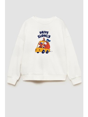 Monila Erkek Çocuk Baskılı 3 Iplik Kumaş Pamuklu Sweatshirt