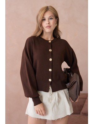 Relax Mode Kadın Düğmeli Triko Ceket - 12233R