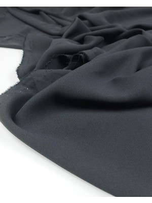 Kumaş Parça Simsiyah Renkte Krep Şifon (En 145 cm x Boy 390 Cm)