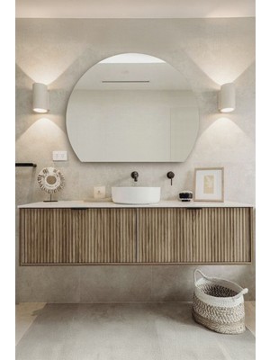 Faw Decor Premium Şık ve Zarif Ahşap Çerçeveli Dekoratif Ayna Modern Tasarım Duvar Aynası Banyo Aynası