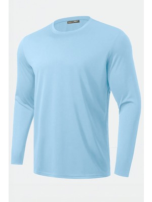 Ghassy Co. Erkek %100 Pamuklu Likralı Esnek Spor Koşu Günlük Antrenman Uzun Kollu Penye T-Shirt