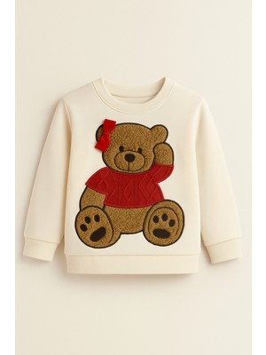 Katia & Bony Kız Çocuk Teddy Sweatshirt Pijama Üstü Ekru