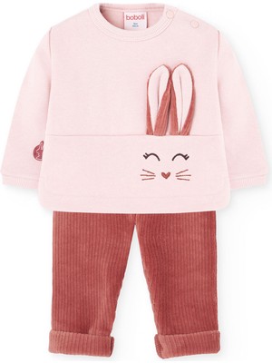 Boboli Kız Bebek Tavşan Desenli Takım