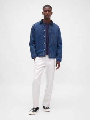 Gap Erkek Beyaz Relaxed Straight Jean Pantolon