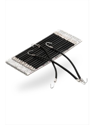 Fantastik Store Siyah Lüks Kancalı Lastik Toka 24 Adet