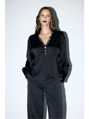 Adl Uzun Kollu Gömlek Siyah 13044355001