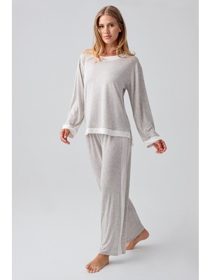 Artış Collection Uzun Kollu Basic Esnek Viskoz Pijama Takım 18209