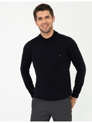 Pierre Cardin Erkek Lacivert Slim Fit Yarım Balıkçı Yaka Basic Triko Kazak 50248552-VR033