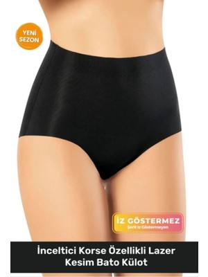 Yüksek Belli Toparlayıcı Lastikli Inceltici Korse Özellikli Şerit Göstermeyen Dikişsiz Bato Külot
