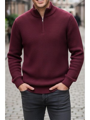 Oksit Nex Yarım Fermuarlı Dik Yaka Kalın Erkek Kazak