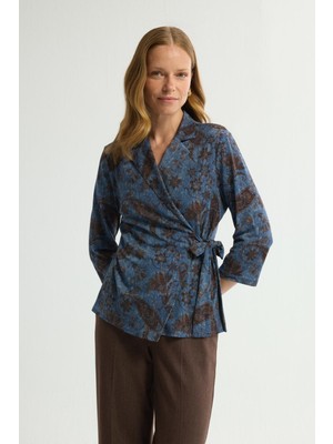 Love My Body Desenli Örme Bluz Emp.lacivert 115L9428001