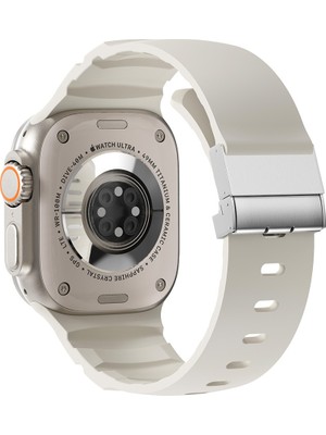 Lopard Apple Watch Seri 10-11 (46MM) Kordon 2/3/4/5/6/se/7/8/9 (44-45-49MM) KD-145 Metal Tokalı Silikon Kordon