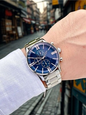 Leerybee Gümüş Renk Çelik Kordon Erkek Kol Saati Özel Kutulu Doğum Günü Hediyesi Abiye Babaya Sevgiliye