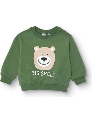 Hellobaby Erkek Bebek Sweatshirt Şardonlu Iki Iplik Bisiklet Yaka Uzun Kol