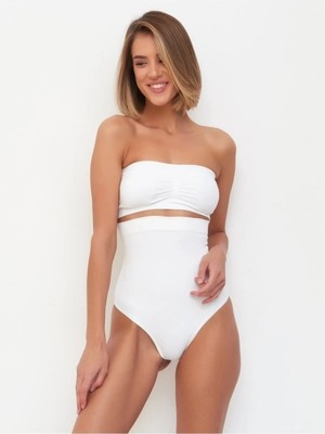 Modellife Kadın Beyaz Rengi Doğum Sonrası 1 Beden İncelme Yüksek Bel Toparlayıcı Slip Korse