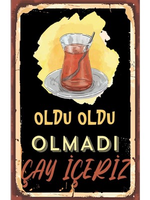 Çay ve Kahve Temalı Retro Ahşap Poster 20 x 30 cm Modern Tasarım Ahşap Malzeme ile Estetik