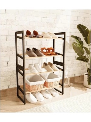 Alvo Store 4 Katlı Ahşap Ayakkabılık