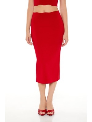 F21 Yırtmaç Detaylı Kalem Etek