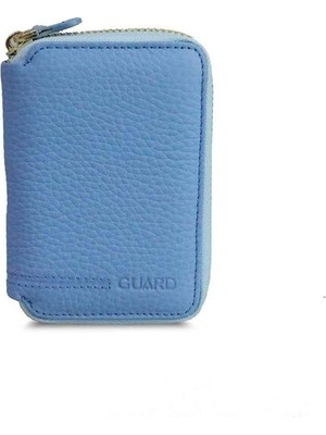 Guard Fermuarlı Turkuaz Deri Mini Cüzdan