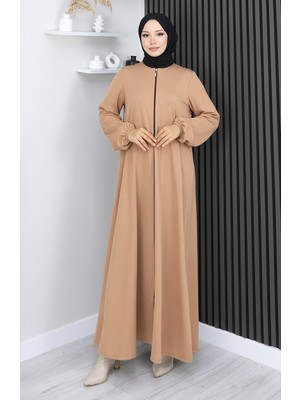 Fermuarlı Double Mevlana Ferace 2029-07 Sütlü Kahve