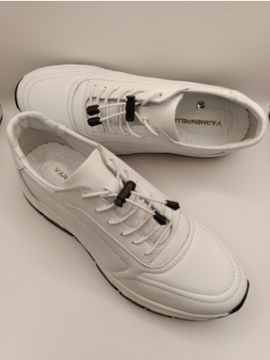 Bukond Hakiki Deri Lastikli Bağcıklı Çok Rahat ve Şık Eva Taban Günlük Sneaker Spor Ayakkabı