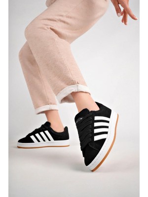 Black Kadın Günlük Sneaker Ortopedik Taban Spor Ayakkabı Yedek Bağcık Hediyeli DAR KALIPTIR BİR BEDEN BÜYÜK ALINIZ
