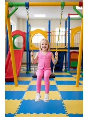 FRM Kız Çocuk V Yaka Düğmeli Fitilli Yelek ve Esnek Tayt Kombini Kaliteli Şık Rahat