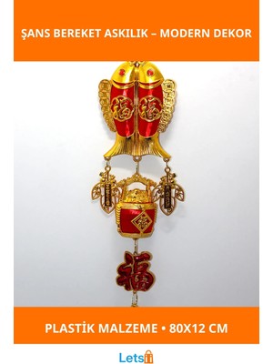 Letsii Şans ve Bereket Temalı Dayanıklı Plastik Askılık 80X12 cm